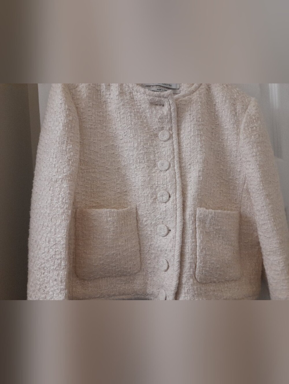 Another Tomorrow Cropped Textured Tweed Jacket - Picture 5 of 11